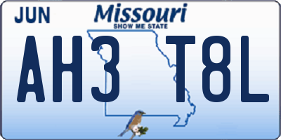 MO license plate AH3T8L
