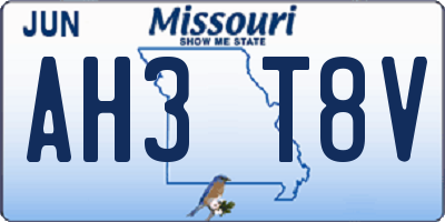 MO license plate AH3T8V