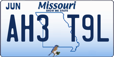 MO license plate AH3T9L