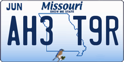 MO license plate AH3T9R