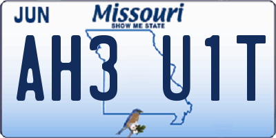 MO license plate AH3U1T