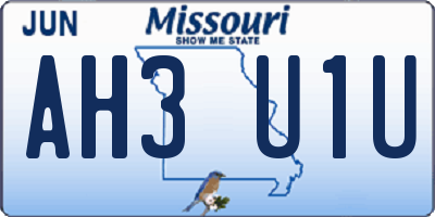 MO license plate AH3U1U