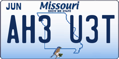 MO license plate AH3U3T