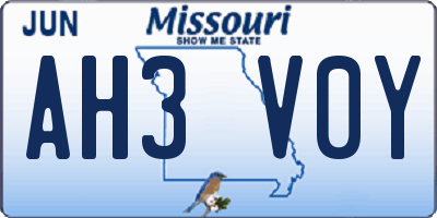 MO license plate AH3V0Y