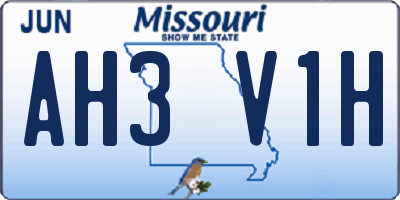 MO license plate AH3V1H