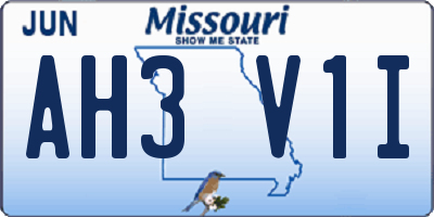 MO license plate AH3V1I