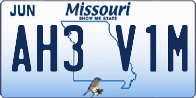 MO license plate AH3V1M