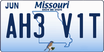 MO license plate AH3V1T