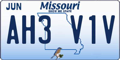 MO license plate AH3V1V