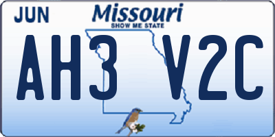 MO license plate AH3V2C