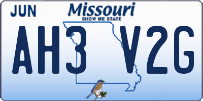 MO license plate AH3V2G