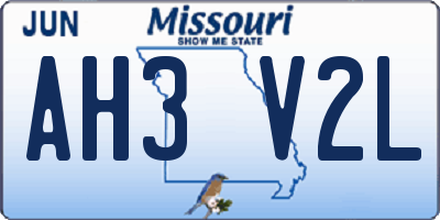 MO license plate AH3V2L