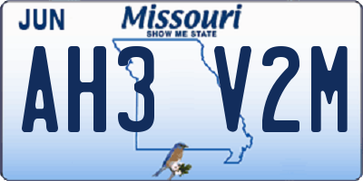 MO license plate AH3V2M