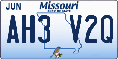 MO license plate AH3V2Q