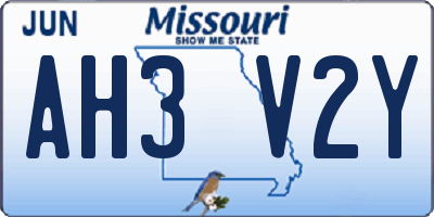 MO license plate AH3V2Y