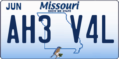 MO license plate AH3V4L