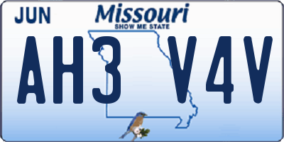 MO license plate AH3V4V
