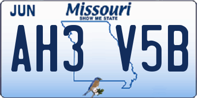 MO license plate AH3V5B