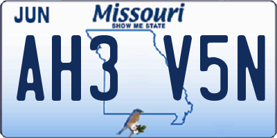 MO license plate AH3V5N