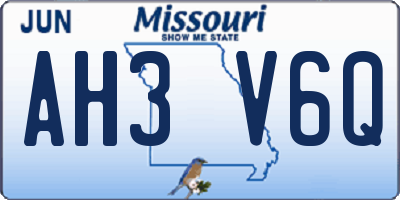 MO license plate AH3V6Q