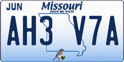 MO license plate AH3V7A