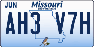 MO license plate AH3V7H