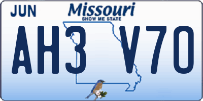 MO license plate AH3V7O