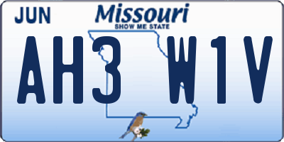 MO license plate AH3W1V