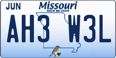 MO license plate AH3W3L