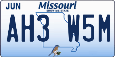 MO license plate AH3W5M