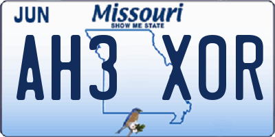 MO license plate AH3X0R