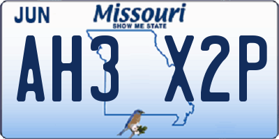 MO license plate AH3X2P