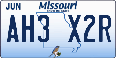 MO license plate AH3X2R