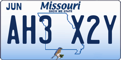 MO license plate AH3X2Y