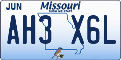 MO license plate AH3X6L