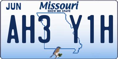 MO license plate AH3Y1H