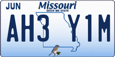 MO license plate AH3Y1M
