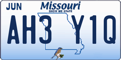 MO license plate AH3Y1Q