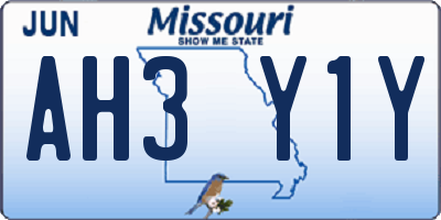 MO license plate AH3Y1Y