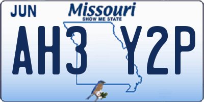 MO license plate AH3Y2P