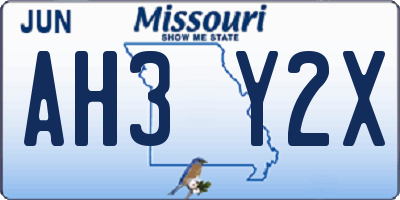 MO license plate AH3Y2X