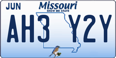 MO license plate AH3Y2Y