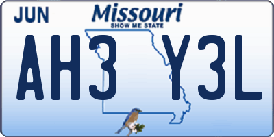 MO license plate AH3Y3L