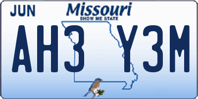 MO license plate AH3Y3M