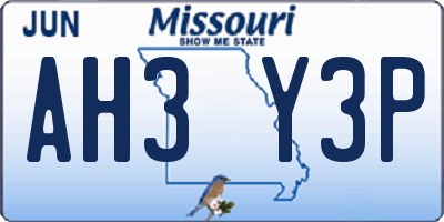 MO license plate AH3Y3P