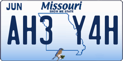 MO license plate AH3Y4H
