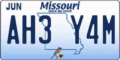 MO license plate AH3Y4M
