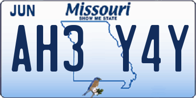 MO license plate AH3Y4Y