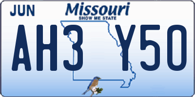 MO license plate AH3Y5O