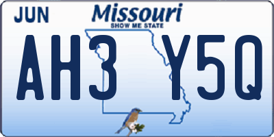 MO license plate AH3Y5Q